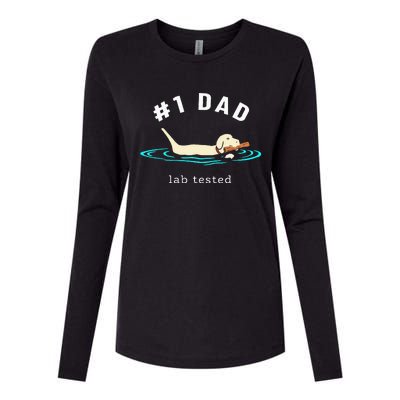 Lab Dad Yellow Labrador Retriever 1 Dad Lab Tested Womens Cotton Relaxed Long Sleeve T-Shirt