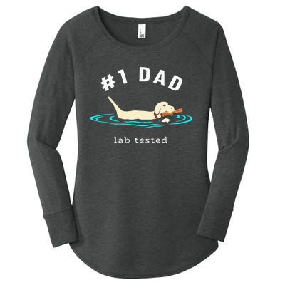 Lab Dad Yellow Labrador Retriever 1 Dad Lab Tested Women's Perfect Tri Tunic Long Sleeve Shirt