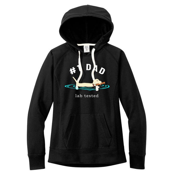 Lab Dad Yellow Labrador Retriever 1 Dad Lab Tested Women's Fleece Hoodie