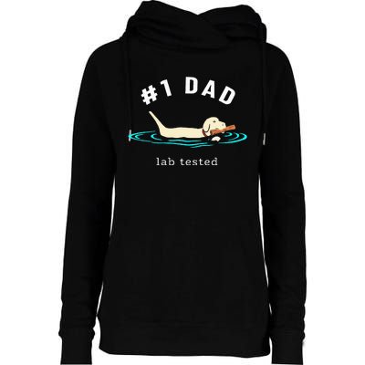 Lab Dad Yellow Labrador Retriever 1 Dad Lab Tested Womens Funnel Neck Pullover Hood