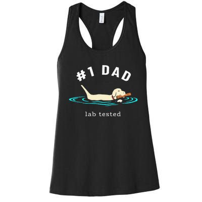 Lab Dad Yellow Labrador Retriever 1 Dad Lab Tested Women's Racerback Tank