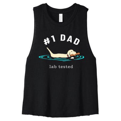 Lab Dad Yellow Labrador Retriever 1 Dad Lab Tested Women's Racerback Cropped Tank