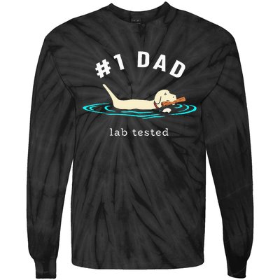 Lab Dad Yellow Labrador Retriever 1 Dad Lab Tested Tie-Dye Long Sleeve Shirt