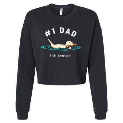 Lab Dad Yellow Labrador Retriever 1 Dad Lab Tested Cropped Pullover Crew