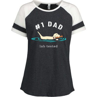 Lab Dad Yellow Labrador Retriever 1 Dad Lab Tested Enza Ladies Jersey Colorblock Tee