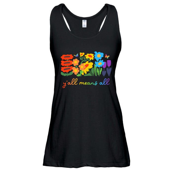 Lgbtq Diversity YAll Pride Means All Flower Ladies Essential Flowy Tank