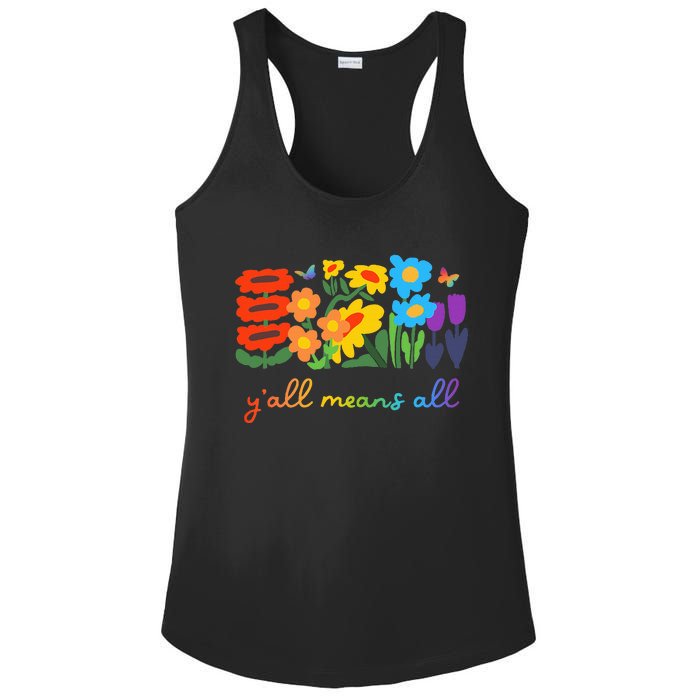 Lgbtq Diversity YAll Pride Means All Flower Ladies PosiCharge Competitor Racerback Tank