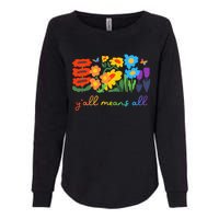 Lgbtq Diversity YAll Pride Means All Flower Womens California Wash Sweatshirt