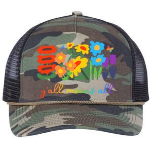 Lgbtq Diversity YAll Pride Means All Flower Retro Rope Trucker Hat Cap