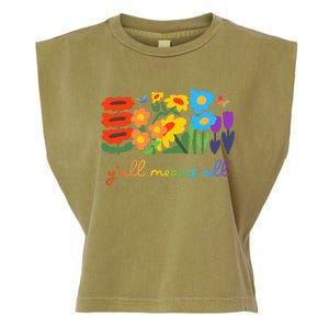 Lgbtq Diversity YAll Pride Means All Flower Garment-Dyed Women's Muscle Tee