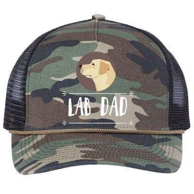 Lab Dad Yellow Labrador Retriever Dog Gift Retro Rope Trucker Hat Cap