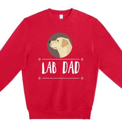 Lab Dad Yellow Labrador Retriever Dog Gift Premium Crewneck Sweatshirt