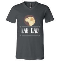 Lab Dad Yellow Labrador Retriever Dog Gift V-Neck T-Shirt