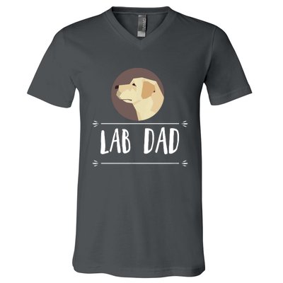 Lab Dad Yellow Labrador Retriever Dog Gift V-Neck T-Shirt