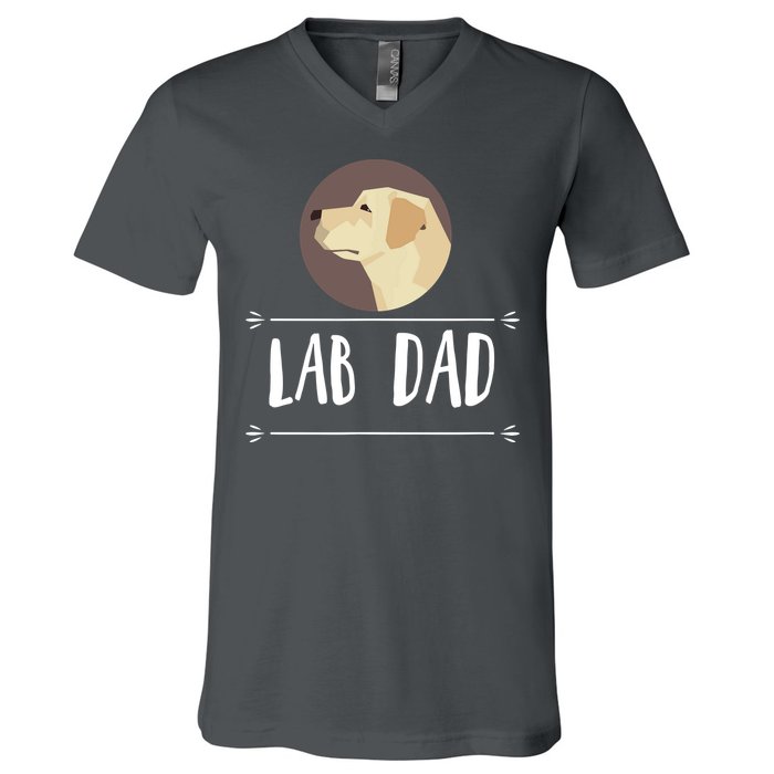 Lab Dad Yellow Labrador Retriever Dog Gift V-Neck T-Shirt