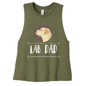 Lab Dad Yellow Labrador Retriever Dog Gift Women's Racerback Cropped Tank