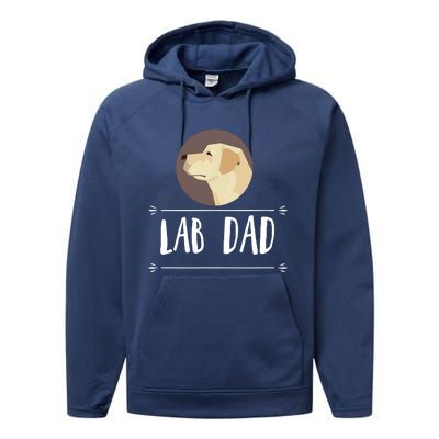 Lab Dad Yellow Labrador Retriever Dog Gift Performance Fleece Hoodie