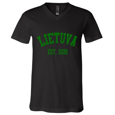 Lietuva Est 1009 Lietuva Got Game By Lithuania Strong V-Neck T-Shirt