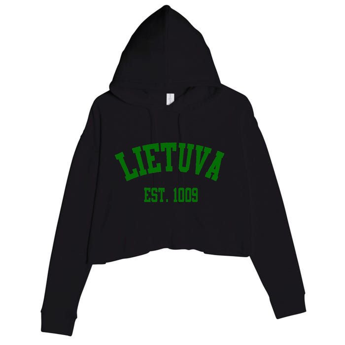 Lietuva Est 1009 Lietuva Got Game By Lithuania Strong Crop Fleece Hoodie