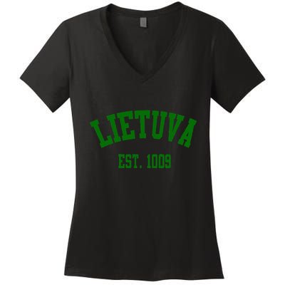 Lietuva Est 1009 Lietuva Got Game By Lithuania Strong Women's V-Neck T-Shirt