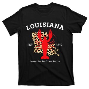 Louisiana Est. 1812 Crawfish Leopard New Orleans Mardi Gras T-Shirt