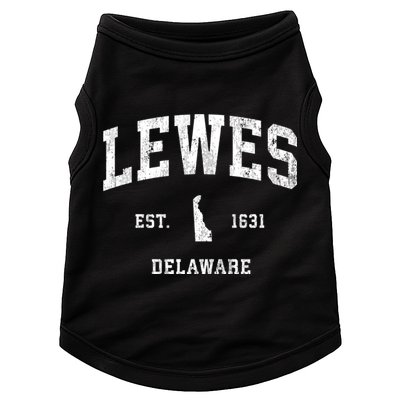 Lewes Est 1631 Delaware De Vintage Athletic Sports Design Doggie Tank
