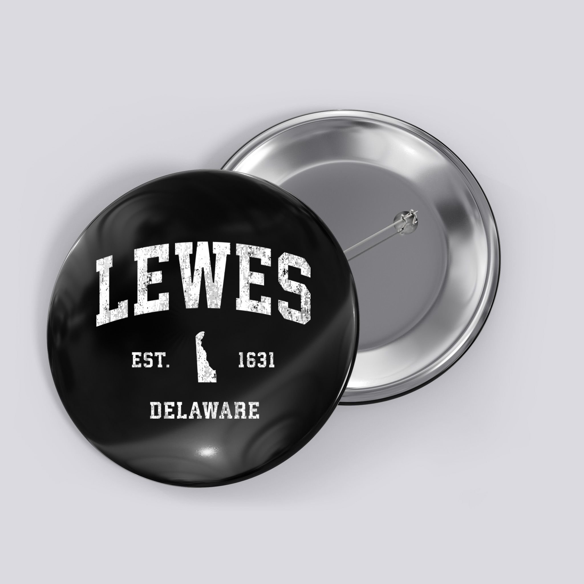 Lewes Est 1631 Delaware De Vintage Athletic Sports Design Button