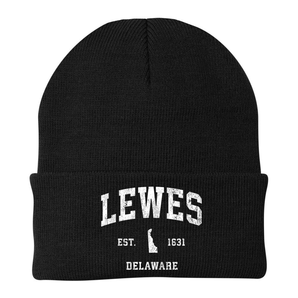 Lewes Est 1631 Delaware De Vintage Athletic Sports Design Beanie