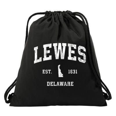 Lewes Est 1631 Delaware De Vintage Athletic Sports Design Drawstring Bag