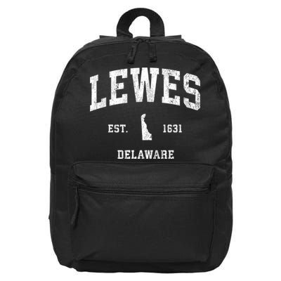 Lewes Est 1631 Delaware De Vintage Athletic Sports Design 16 in Basic Backpack