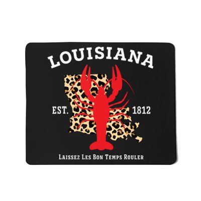 Louisiana Est 1812 Crawfish Leopard New Orleans Mardi Gras Mousepad