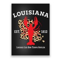 Louisiana Est 1812 Crawfish Leopard New Orleans Mardi Gras Poster