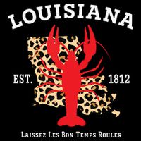 Louisiana Est 1812 Crawfish Leopard New Orleans Mardi Gras Poster