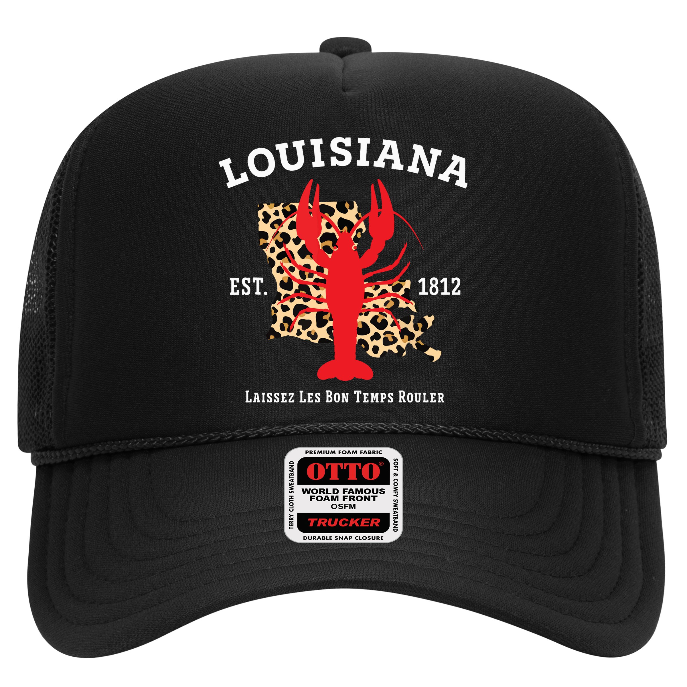 Louisiana Est 1812 Crawfish Leopard New Orleans Mardi Gras Hat