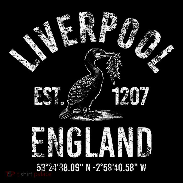 Liverpool England 1207 With Coordinates White Distressed Tall T-Shirt