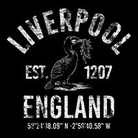 Liverpool England 1207 With Coordinates White Distressed City Backpack