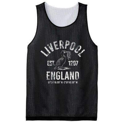 Liverpool England 1207 With Coordinates White Distressed Mesh Reversible Basketball Jersey Tank