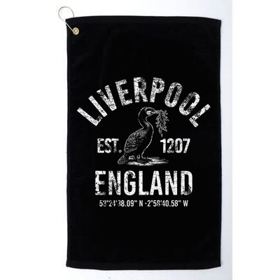 Liverpool England 1207 With Coordinates White Distressed Golf Towel