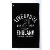 Liverpool England 1207 With Coordinates White Distressed Golf Towel