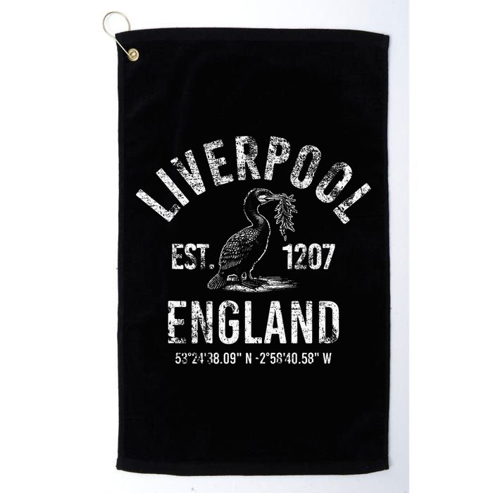 Liverpool England 1207 With Coordinates White Distressed Golf Towel