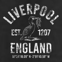 Liverpool England 1207 With Coordinates White Distressed Golf Towel