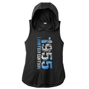 Limited Edition 1955 68th Birthday Born 1955 Ladies PosiCharge Tri-Blend Wicking Draft Hoodie Tank