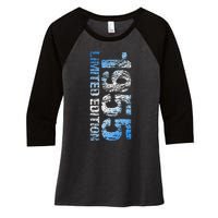 Limited Edition 1955 68th Birthday Born 1955 Women's Tri-Blend 3/4-Sleeve Raglan Shirt