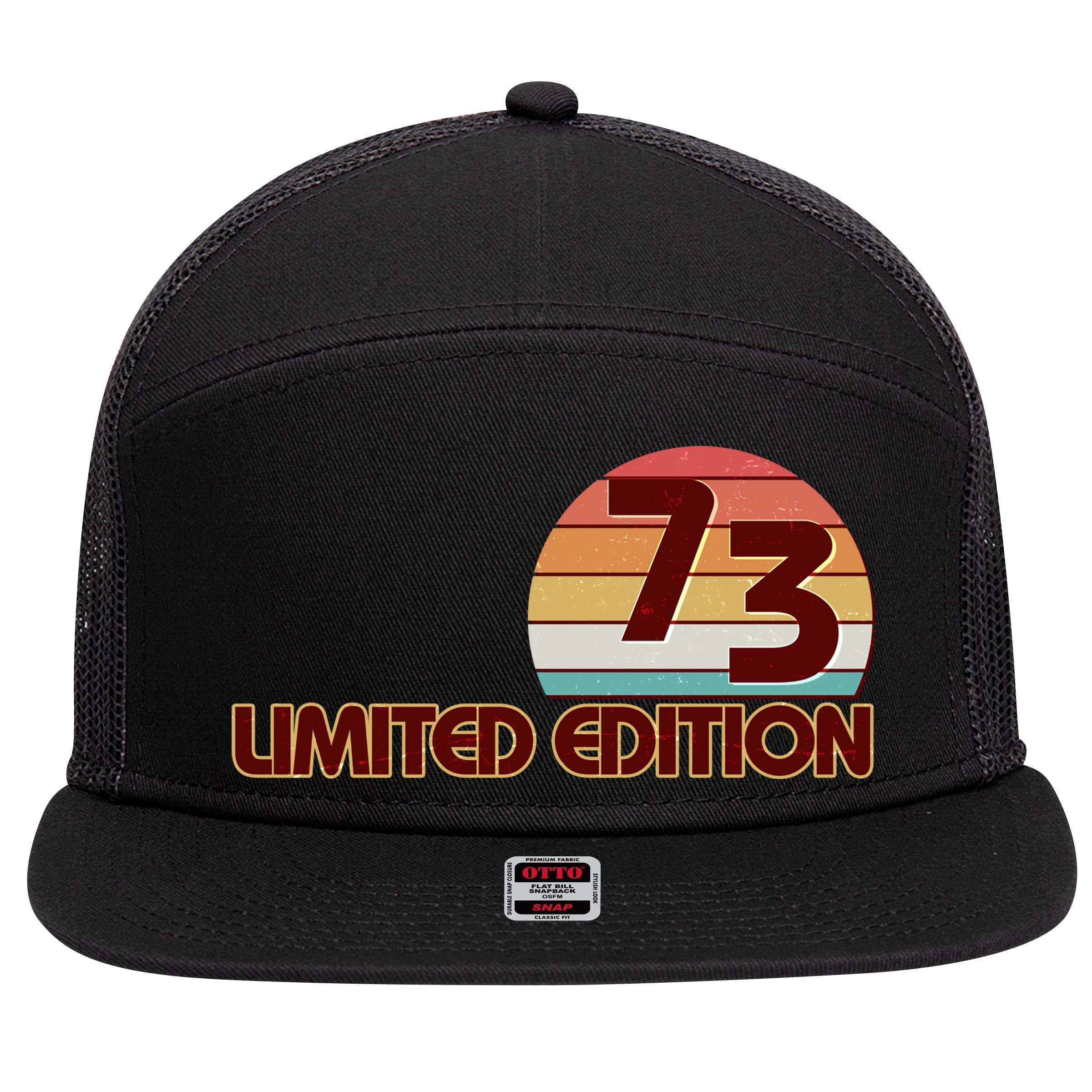Limited Edition 1973 Retro Sun 50th Birthday 7 Panel Mesh Trucker Snapback Hat