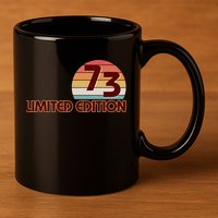 Limited Edition 1973 Retro Sun 50th Birthday 11oz C Handle Ceramic Mug