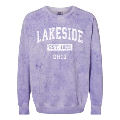 Lakeside Est 1873 Ohio Oh Vintage Established Sports Design Colorblast Crewneck Sweatshirt