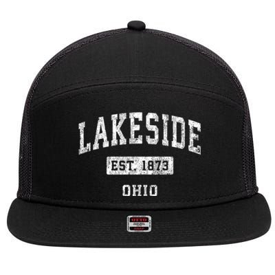 Lakeside Est 1873 Ohio Oh Vintage Established Sports Design 7 Panel Mesh Trucker Snapback Hat