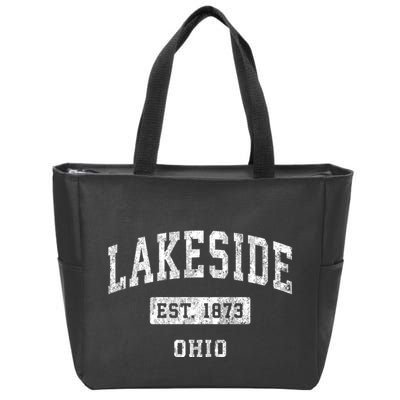 Lakeside Est 1873 Ohio Oh Vintage Established Sports Design Zip Tote Bag