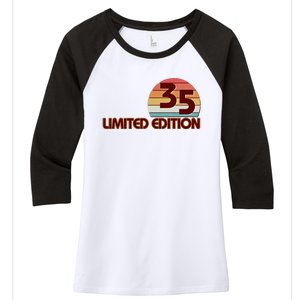 Limited Edition 1935 Retro Sun 90th Birthday Women's Tri-Blend 3/4-Sleeve Raglan Shirt