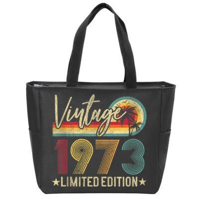 Limited Edition 1973 50th Birthday Gift 50 Years Old Vintage Tank Top Zip Tote Bag